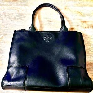 Tory Burch Black Leather Large Tote/Briefcase